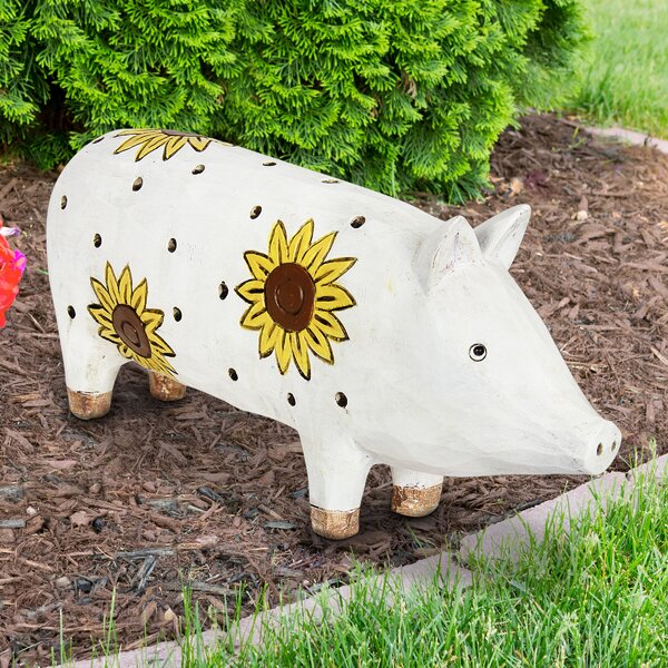 Sunflower Pig Statue | Wayfair